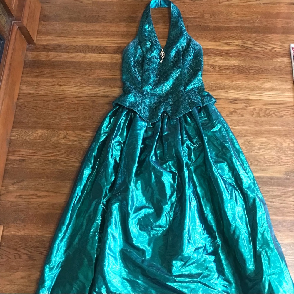 vintage Gunne Sax gown dress Emerald Green 7/8 90s y2k Ariel